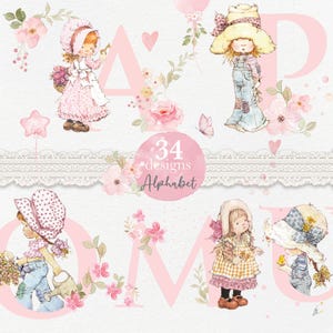 Sarah Kay, Wielkie litery, Alfabet, Shabby Chic, decoupage, scrapbooking