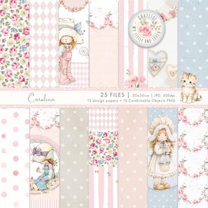 Sarah Kay Sweet Girl Shabby Chic Decoupage Scrapbooking Digitaal