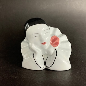 Vintage Pierrot Clown Bust Porcelaine