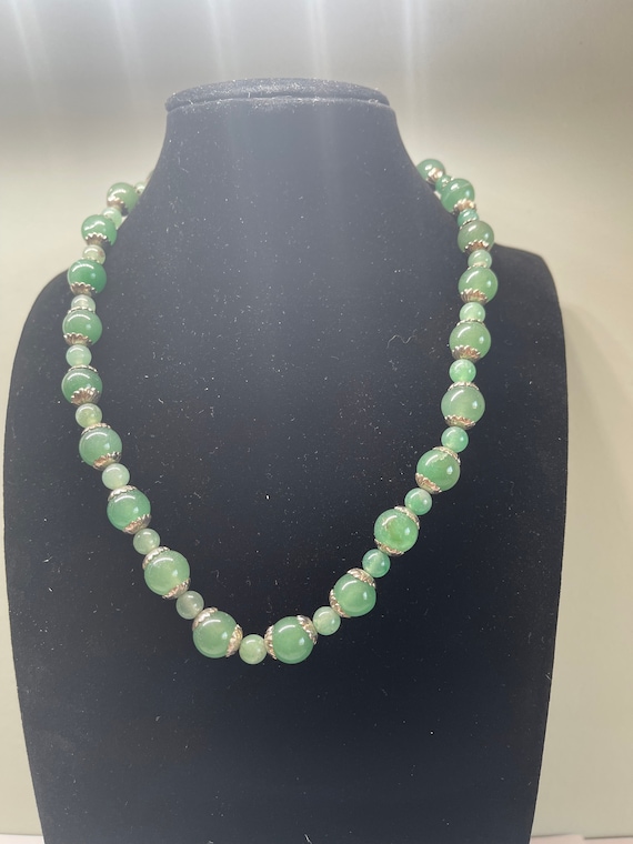 Apple Green Aventurine bead necklace,Gift for Mot… - image 1