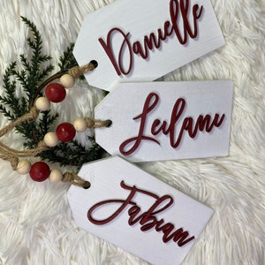 Personalized Stocking Name Tag | Wooden Name Tag | Christmas Gift Tag | 3D Gift Tag