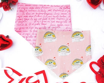 Dog Bandana | Cat Bandana| Snap On | Over the Collar | Pet Accessory | Bowtie | Scrunchies | Valentine - Mine Will You Be?, Star Wars Yoda