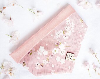 Dog Bandana | Cat Bandana | Sakura Bandana | Snap On Bandana | Over the Collar Bandana | Handmade Bandana | Cherry Blossom | Spring | Flower