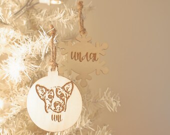 Custom Portrait Ornament |  Personalized Text | Christmas Ornaments | Wood Wedding Favors | Wood Ornaments | Logo