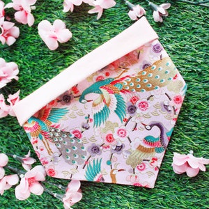Dog Bandana | Cat Bandana | Sakura Bandana | Cherry Blossom Bandana | Snap On | Over the Collar | Pet Accessory | Dog Sailor Bow | Bowtie