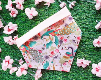 Dog Bandana | Cat Bandana | Sakura Bandana | Cherry Blossom Bandana | Snap On | Over the Collar | Pet Accessory | Dog Sailor Bow | Bowtie
