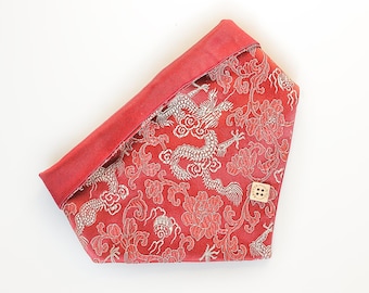 Lunar New Year Bandana | Dog Bandana | Cat Bandana| Snap On | Over the Collar | Pet Accessory | Blossom | Chinese | Chinese New Year | Lucky