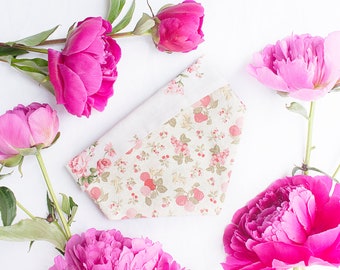 Dog Bandana | Cat Bandana | Floral Bandana | Flower Bandana | Snap On | Over the Collar | Pet Accessory | Bow | Bowtie | Scrunchies