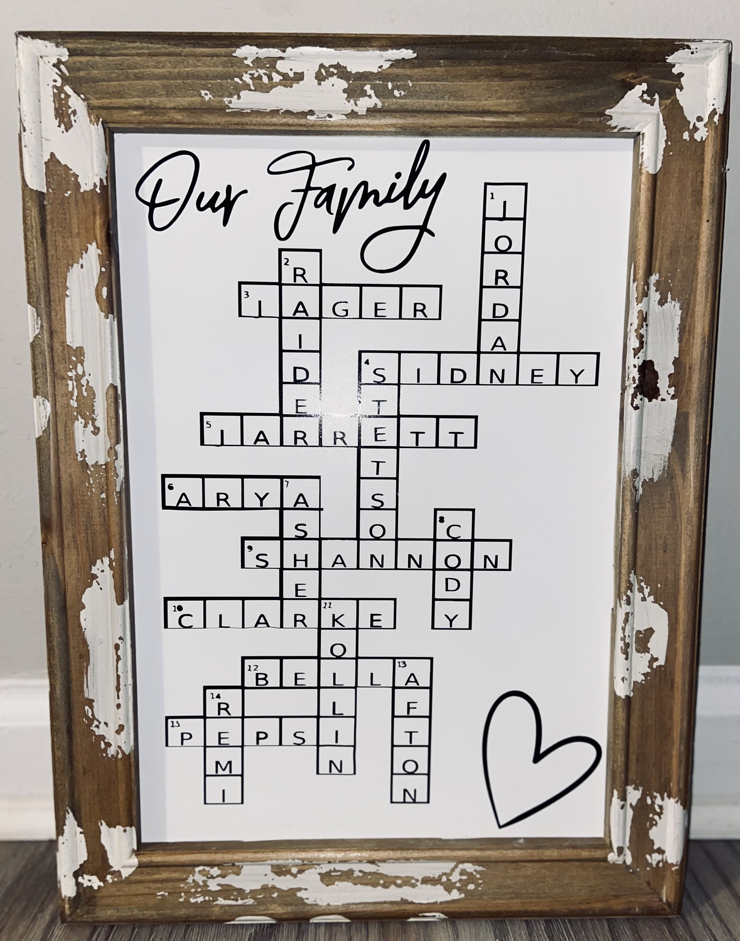 Our Family Crossword Puzzle Wall Decor Etsy Our Family Crossword Puzzle Wall Decor Etsy