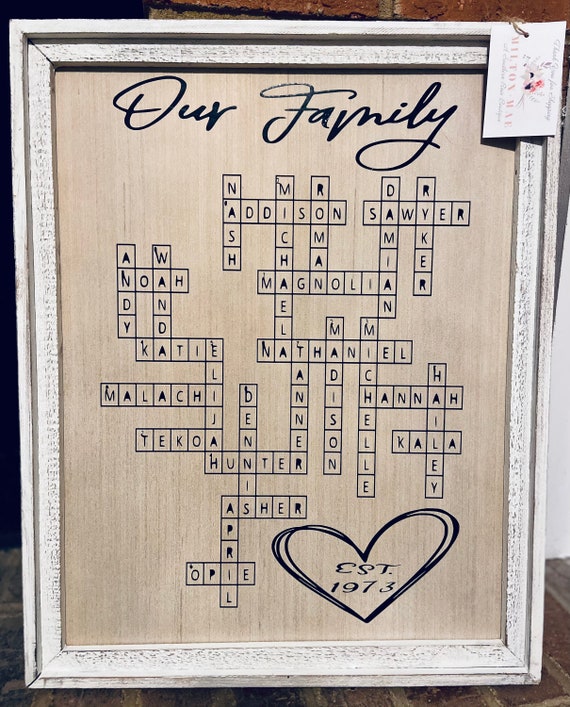 Custom Crossword Puzzle Wall Decor Our Family Friends - Wall Art Crossword Clue Custom Crossword Puzzle Wall Decor Our Family Friends - Wall Art Crossword Clue