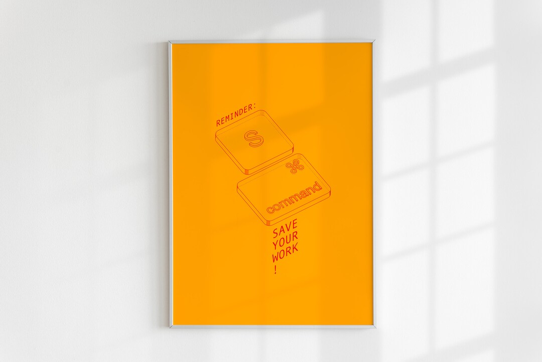 Save Your Work | Home Office Printable | Productivity Illustration ...