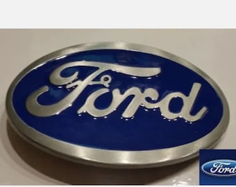 Ford belt buckle blue classic style