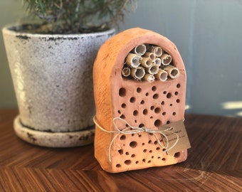 Handmade Ceramic Bee House - Bee Hotels, Nesting for Bees | Gift for Gardeners