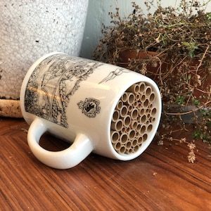 Bijenhotel | Bern, Zürich, Genève, Lugano, Augsburg panorama | bijenhuis, geüpcycled bierpul | cadeau voor tuinman | Zwitserland