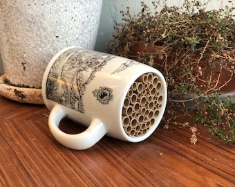 Hotel de abejas / Berna, Zúrich, Ginebra, Lugano, panorama de Augsburgo / casa de abejas, jarra de cerveza reciclada / regalo para jardineros / Suiza