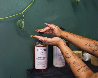Champú desintoxicante de vinagre de sidra de manzana: granada y lavanda, seguro para el color del cabello negro.