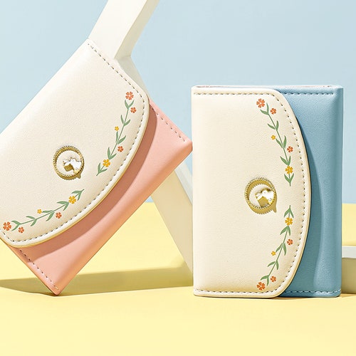 Cute Wallet Women Small Trifold Wallet Travel Wallet Credit Etsy