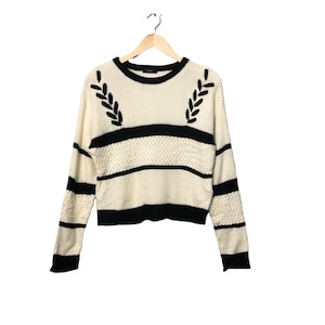 Vintage Emoda Crewneck Knitwear Sweater Jumper Vintage Emoda Crewneck Knitwear Sweater Jumper Black/White Colour