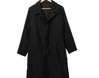 Vintage Semantic Design Button Ups Long Coat Black Colour