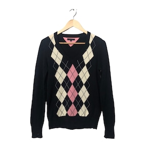 Vintage Tommy Hilfiger V Neck Knitwear Sweater Jumper Vintage Tommy Hilfiger Knitwear Sweater Jumper Dark Blue Colour