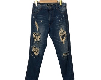 Vintage Punny Jeans Distressed Denim Pants