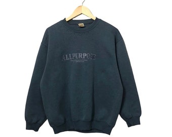 Vintage Lindstorm Embroidered Spell Out Big Logo Sweatshirt Blue Colour