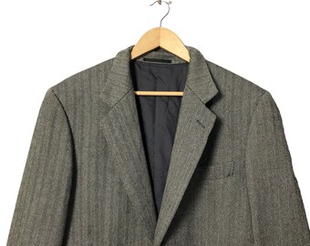 Vintage Yves Saint Laurent Pour Homme Blazer Coat Grey Colour Made