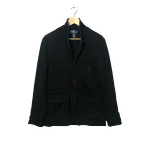 Vintage Polo By Ralph Lauren Embroidery Logo Button Ups Blazer Coat Jacket Vintage Polo Ralph Lauren Blazer Coat Jacket Black Colour