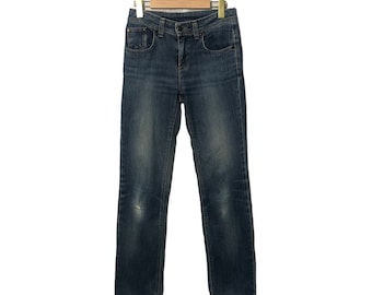 Vintage Miss Edwin Jeans Distressed Denim Hose W28 Blau Farbe Made in Japan