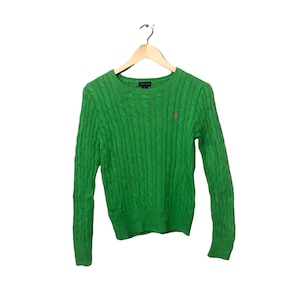 Vintage Ralph Lauren Embroidered Small Logo Knitwear Sweater Jumper Vintage Ralph Lauren Embroidery Knitwear Sweater Jumper Green Colour