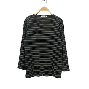 Vintage IY Basics Inspired By Issey Miyake Stripe Long Sleeve Shirt Vintage Inspired By Issey Miyake Stripe Long Sleeve Shirt Grey Colour