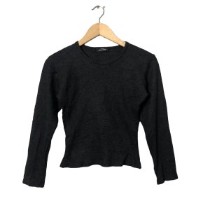 Vintage Tricot Comme Des Garcons Crewneck Long Sleeve Crop Top Shirt Black Colour Size XS