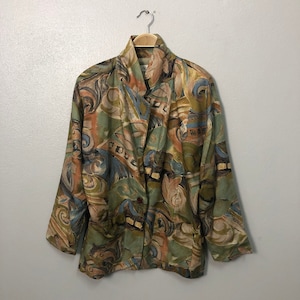 Vintage Givy Art Multicolor Single Button Blazer Coat Jacket