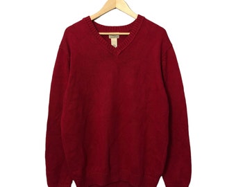 Vintage L.L Bean V Neck Knitwear Sweater Jumper