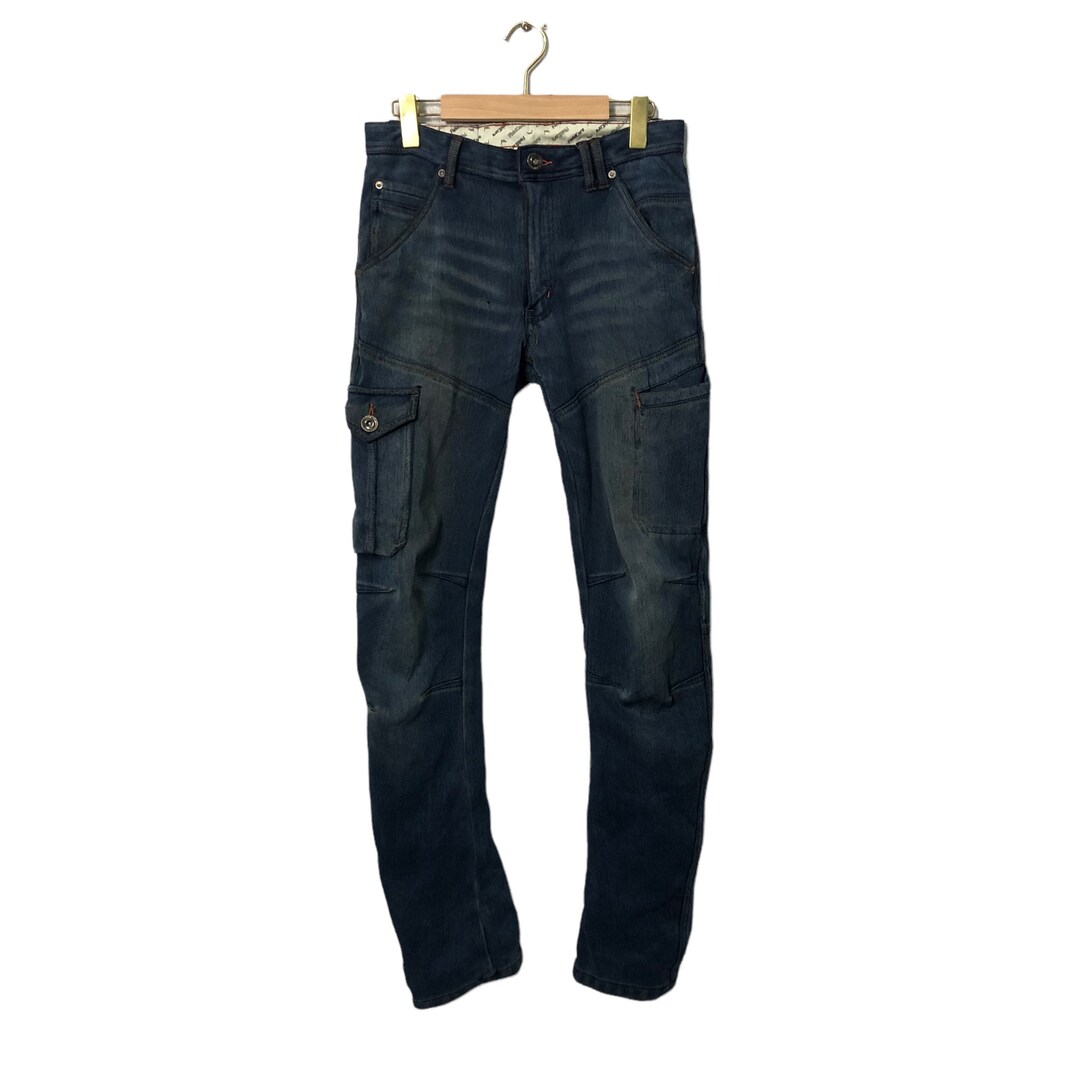 【COLOR iN ID】Steel pocket cargo denim Womens High Waist Wide Leg Cargo Jeans Solid Color, Multi