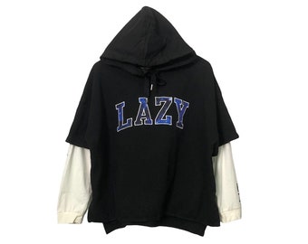 Vintage Galyge Embroidery Spell Out Big Logo Hoodie Sweatshirt 