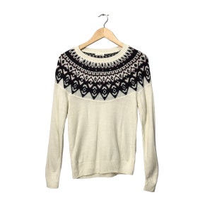 Vintage Index Crewneck Pattern Knitwear Sweater Jumper Vintage Index Crewneck Nice Design Knitwear Sweater Jumper White Colour Size XS