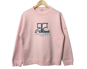 Vintage Courreges Paris Crewneck Embroidery Big Logo Sweatshirt