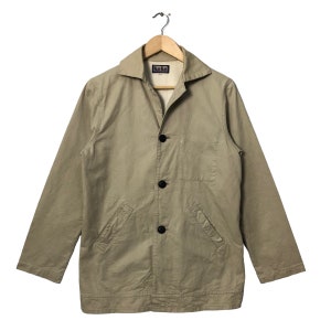 Vintage Blue Blue Japan Button Ups Jacket Vintage Blue Blue Button Ups Jacket Beige Colour Size M Made in Japan