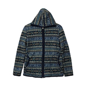 Vintage Associer Zipper Ups Fullprint Navajo Hoodie Jacket Vintage Associer Zip Up navajo Hoodie Jacket Blue Colour Size M