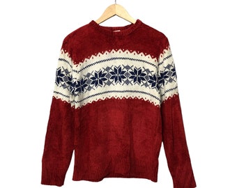 Vintage Ulcolow Crewneck Navajo Knitwear Sweater Jumper Red Colour