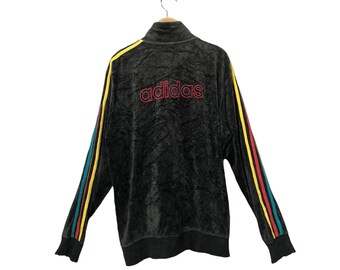 Vintage Adidas Embroidery Spell Out Big Logo Zipper Ups Jacket Vintage Adidas Embroidery Spell Out Big Logo Zip Up Jacket Black Colour