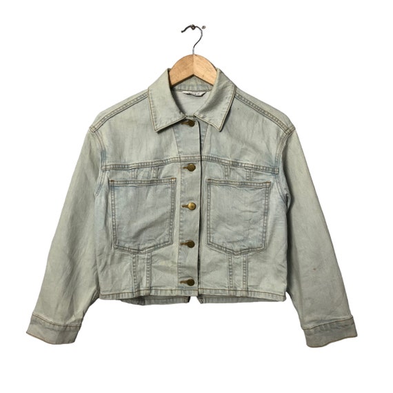Vintage Japanese Brand PLST Jeans Button Ups Crop… - image 1