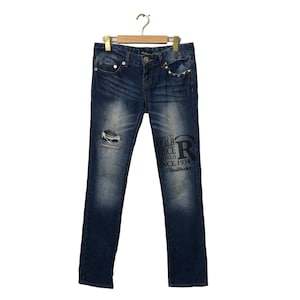 Vintage Real Bvoice Refined Jeans Faded Distressed Denim Trousers Pants W32