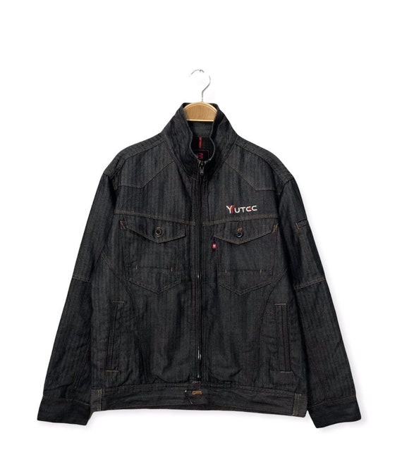 Vintage Burtle Workwear Embroidered Zipper Ups Denim Jacket 
