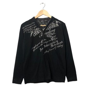 Vintage Pract Spell Out Big Logo Long Sleeve Tee Shirt Vintage Pract Big Logo Long Sleeve Tee Shirt Black Colour Size M