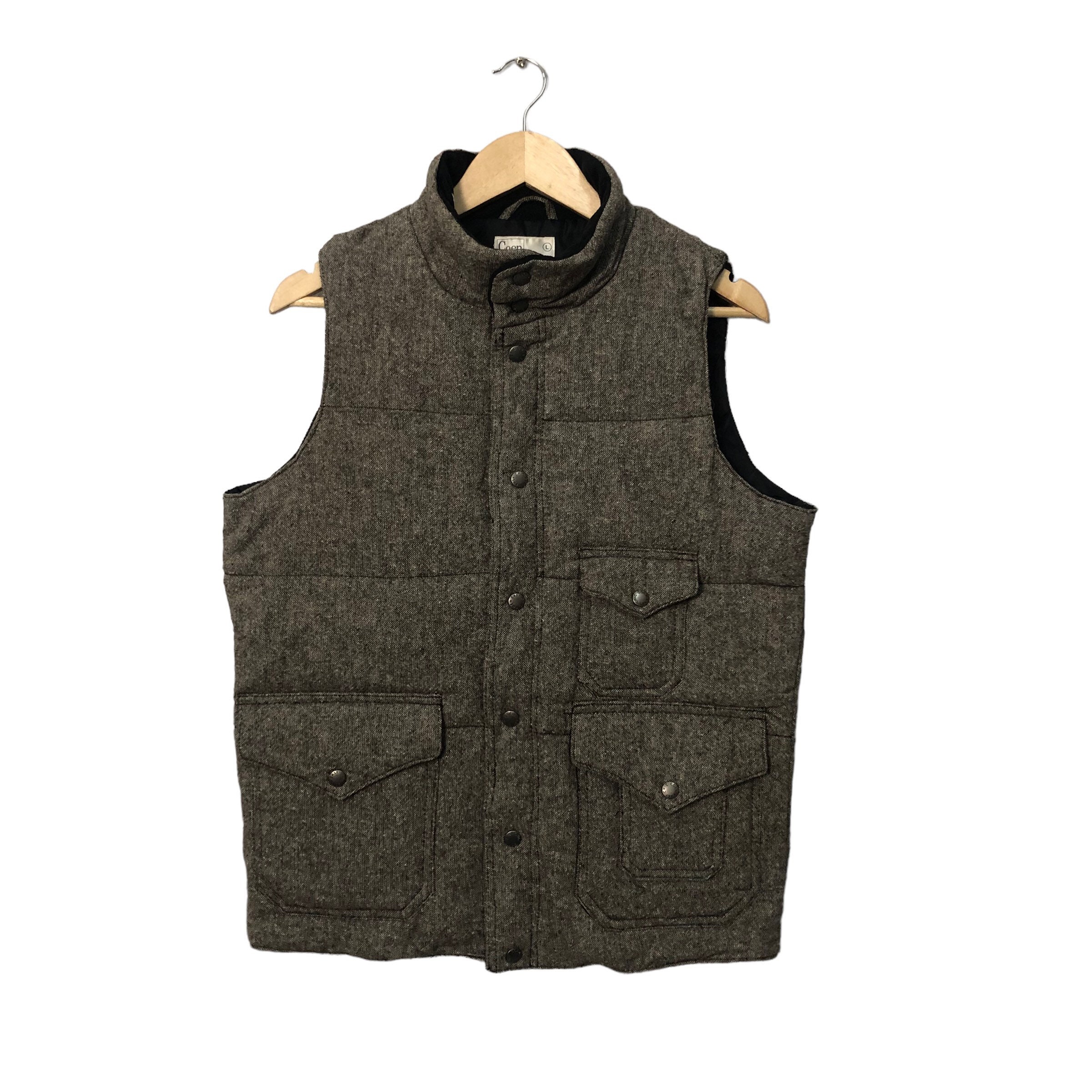 CYAN TOKYO　back over tweed vest Excellent Condition) CYAN TOKYO Back Over Tweed Vest Free Size