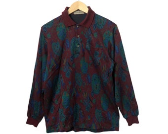 Vintage Convivace Fullprint Long Sleeve Polos Vintage Convivace Print All Over Me Polos Multicolour