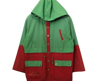 Vintage CD Sports Button Up Embroidery Jacket Green/Red