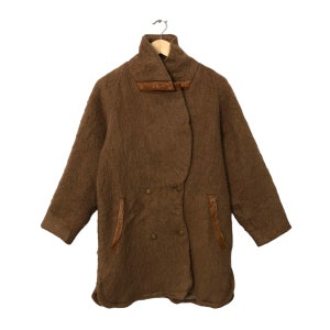 Vintage Miss Chloe Double Breast Button Mohair Coat Jacket Vintage Miss Chloe Mohair Coat Jacket Brown Colour Size M Made in Japan